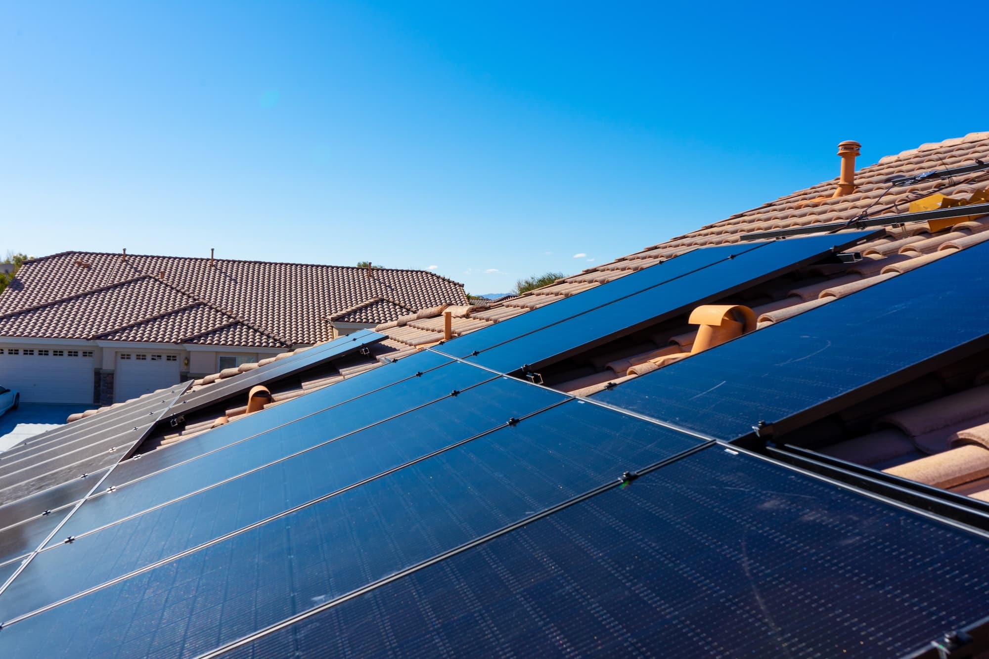 solar panels installed on roof